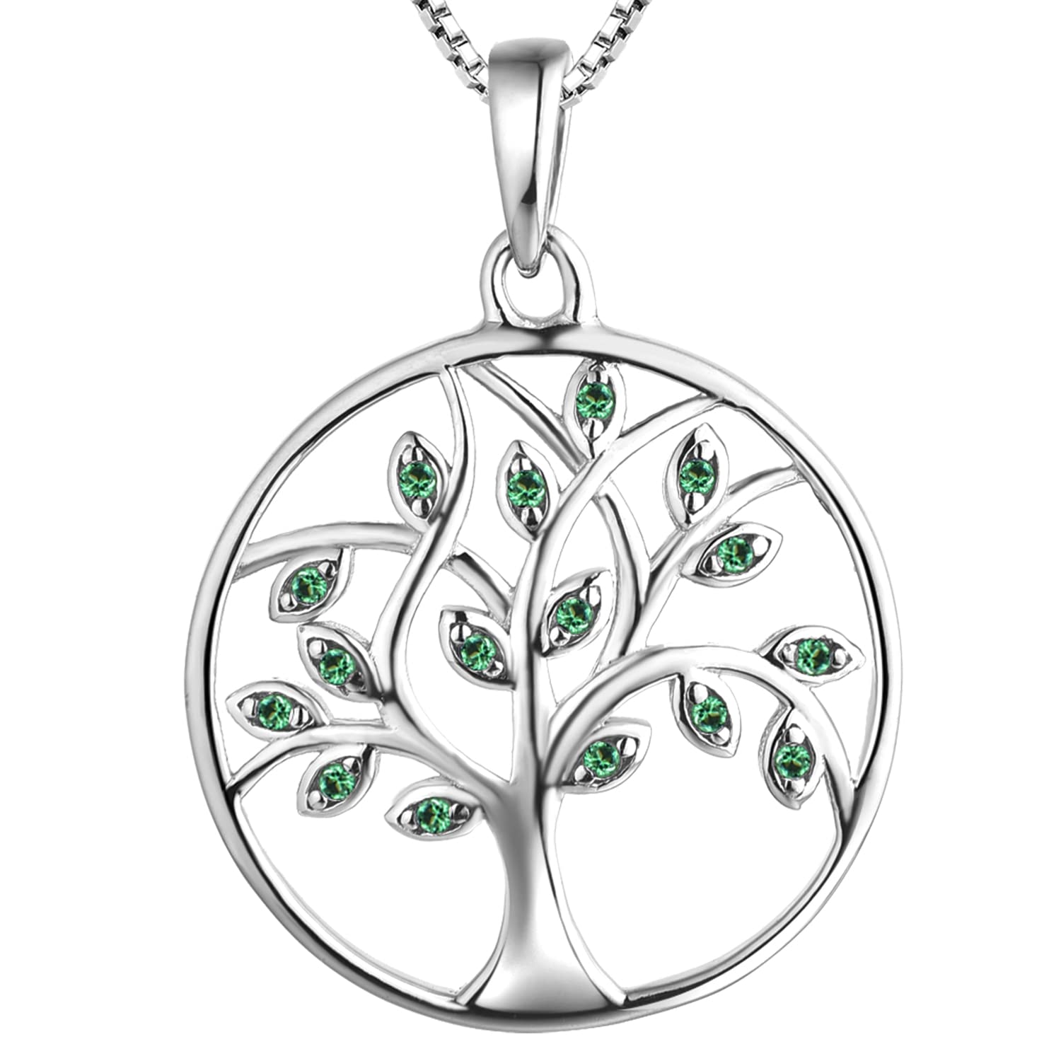 YL Collana albero della vita Collana con ciondolo albero genealogico in argento 925 per donna