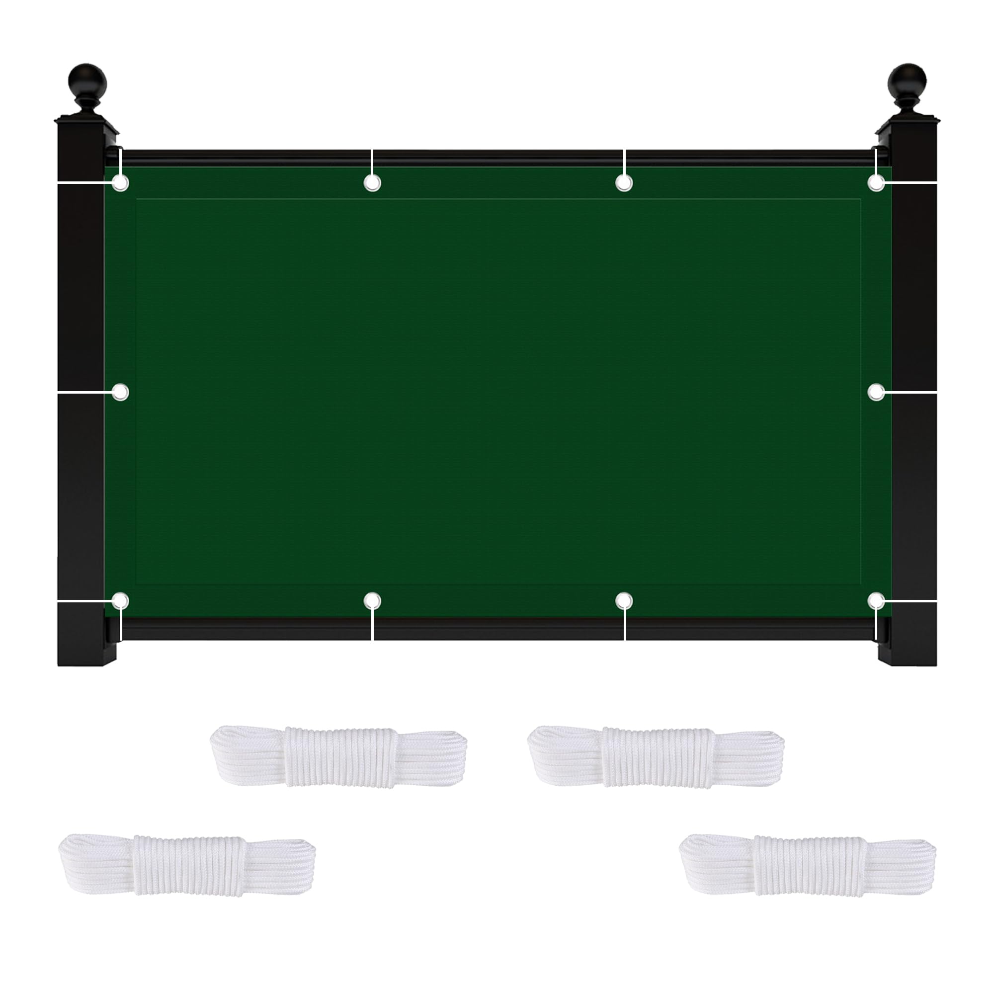 Voile d'ombrage rectangulaire étanche 3.6x4m vert foncé pour jardin