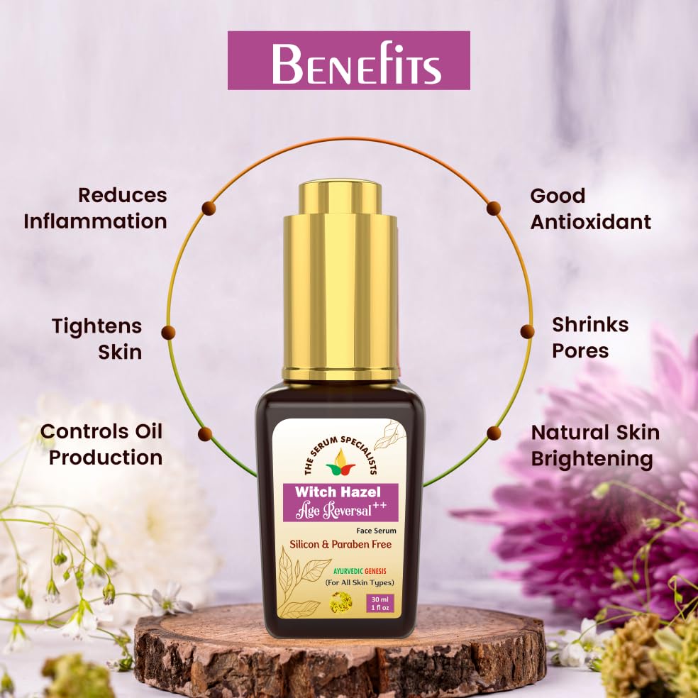 Image of Witch Hazel Face Serum - Balances & Clarifies Skin | Enriched with Witch Hazel Extract | Tightens Pores & Soothes Irritation | All Skin Types - 30ml