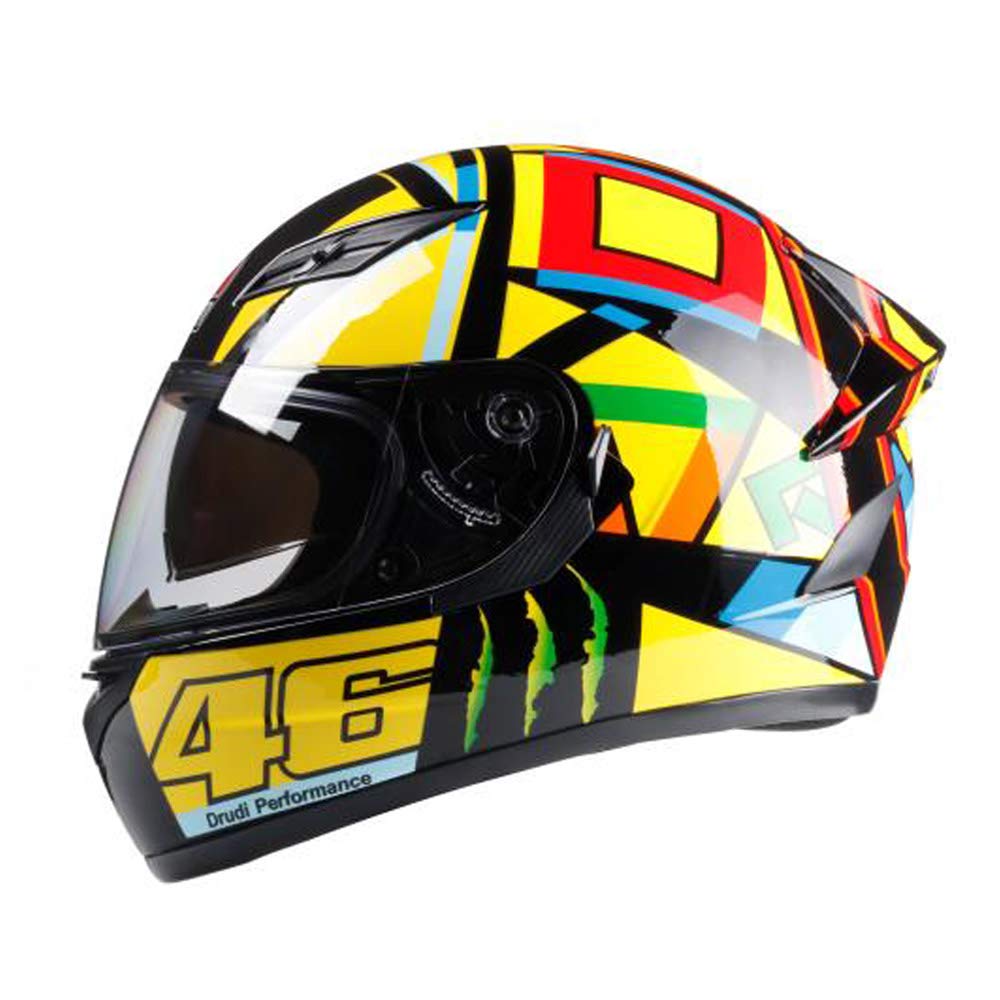 Woljay DOT Approved Full Face Motorcycle Helmet Dual Visor Internal Sun Shield for Street Bike Racing