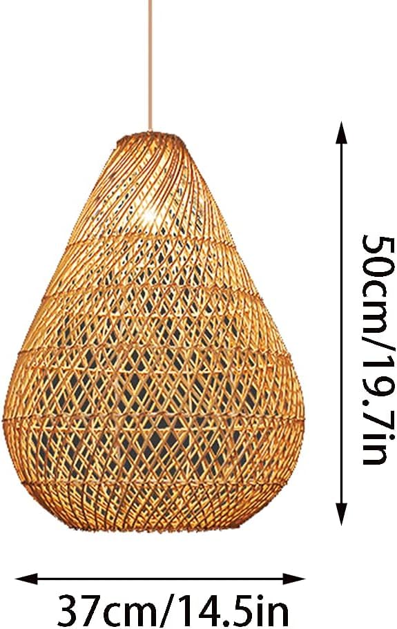 Lampe suspendue en bambou style rustique pour éclairage de salon - 3