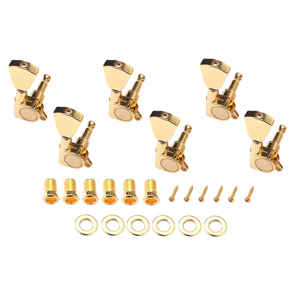 Alnicov 6PCS 3L 3R Chitarra String Tuning Pioli Sigillati Testa Macchina Accordatori Kit Rapporto di 1:18 per Gibson Les Paul Chitarre Acustiche Elettriche