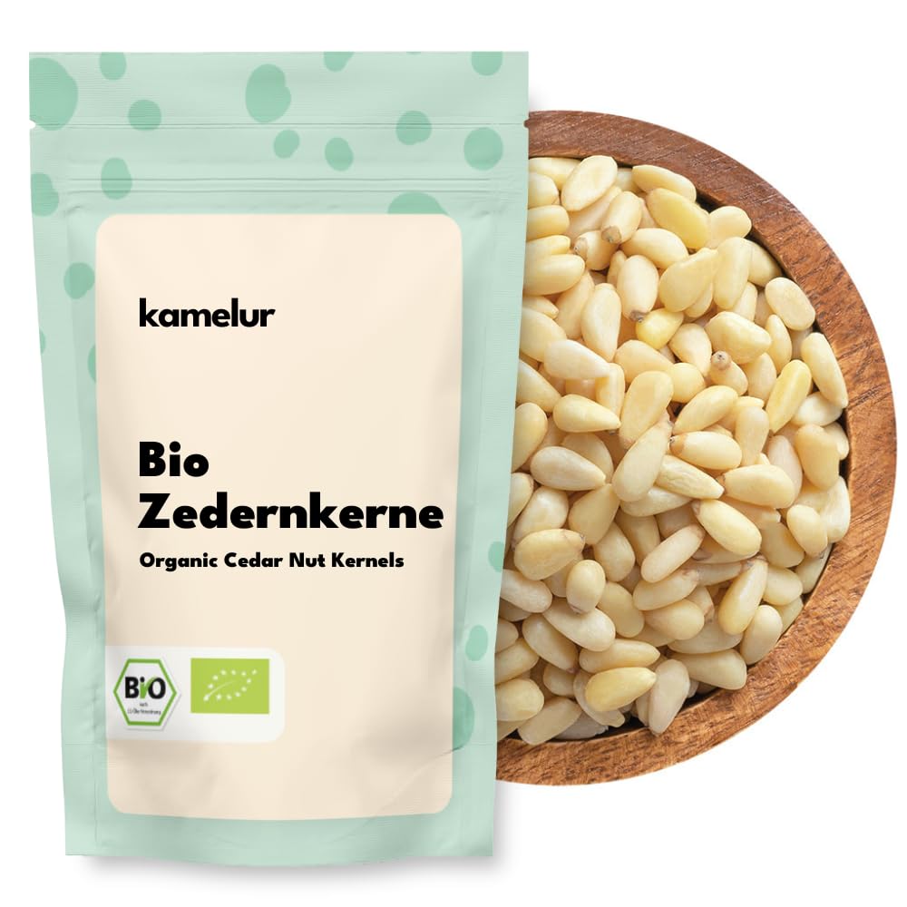 Kamelur Sibirische Bio Zedernkerne aus Wildsammlung - 500g - Zedernnüsse als besondere alternative zu Pinienkernen