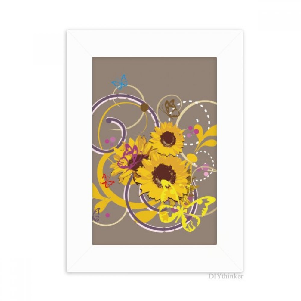 Cadre photo tournesol blanc 5x7 pouces pour illustration de bureau et image 10.2 x 15.2 cm