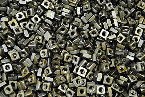 (1000) Unplated 1/4-20 Square Nuts - Coarse Thread - Plain Steel