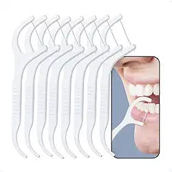 Fio Dental com Haste 30 Unidades, Limpeza Interdental Profunda e Prática, Flossers Resistentes que Não Desfiam, Remoção de Placa e Tártaro, Haste Ergonômica para Dentes Apertados, Uso Diário