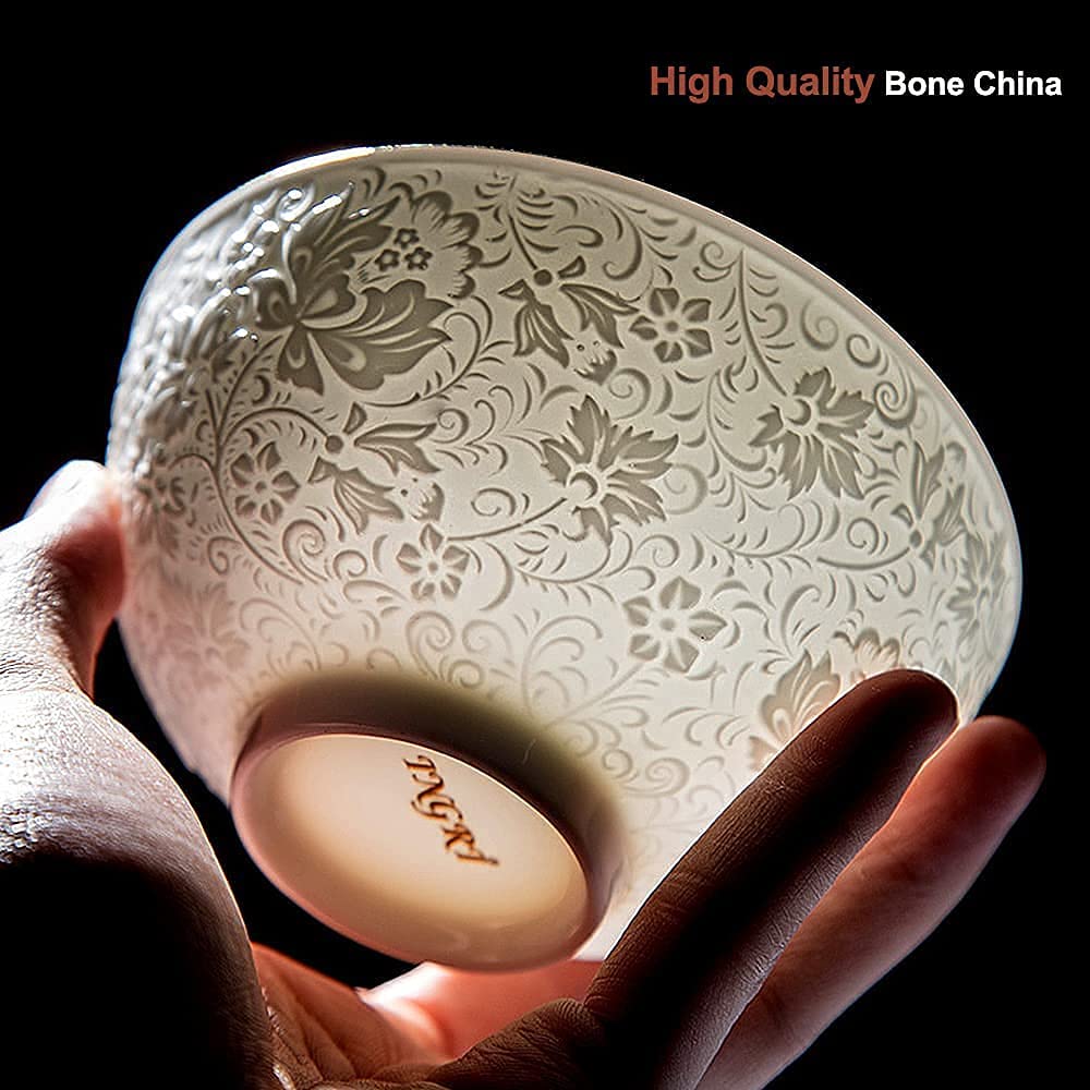 Geschirr-Set für Zuhause oder besonderes Restaurant, Luxus-China-Geschirr-Set, feines Porzellan-Teller- und Schüssel-Set, geprägtes + Blumendruck-Porzellan, High-End-Geschenkbox (Color : Blu