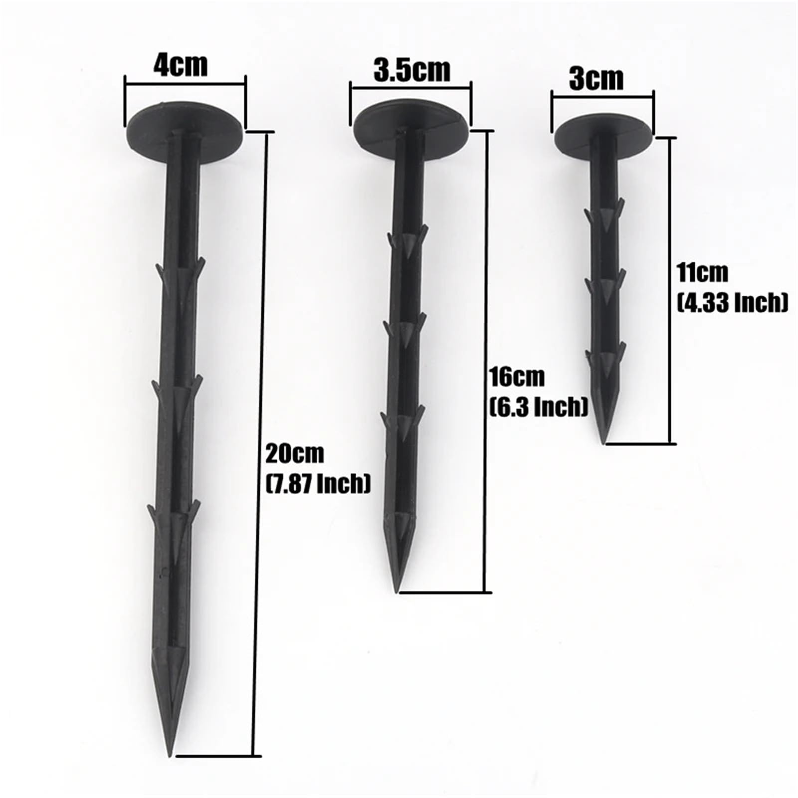 150 Pezzi/Lotto 11 16 20 cm Chiodi da Giardino for Terreno Serra Pellicola Anti-Erbacce Telo Terra Parasole Rete Pacciamatura Strumenti di Fissaggio Plastica PP per Fissaggio(Length 20cm)