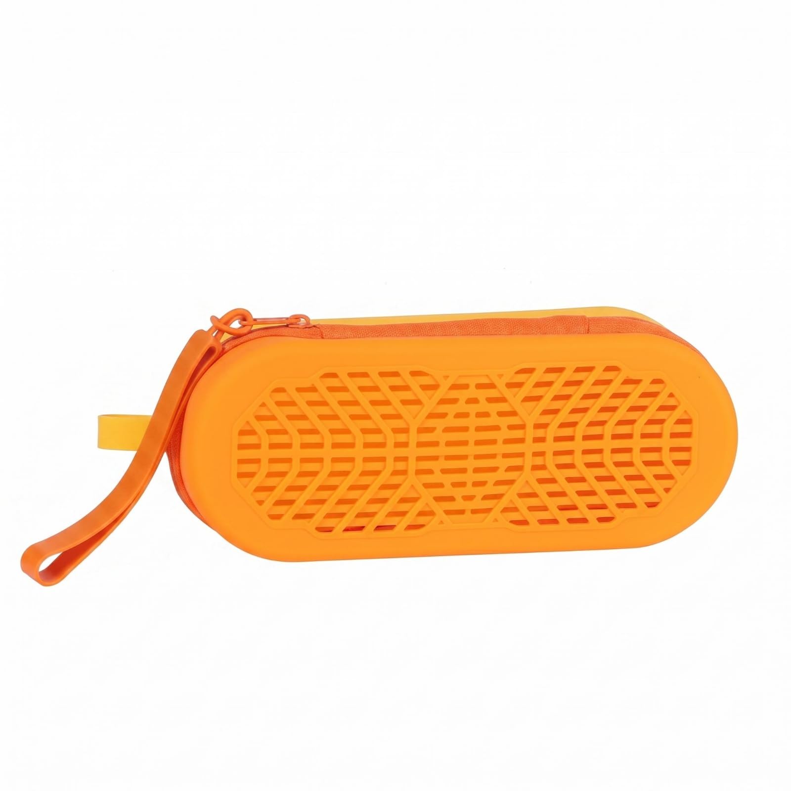 HEAVENGLOW Perforated Swim Eyewear Case Zipper Closure Goggles Storage Case Slim Silicone Hard-Shell Pouch Two-Tone for Swimming, Travel, Yellow Orange-image-30