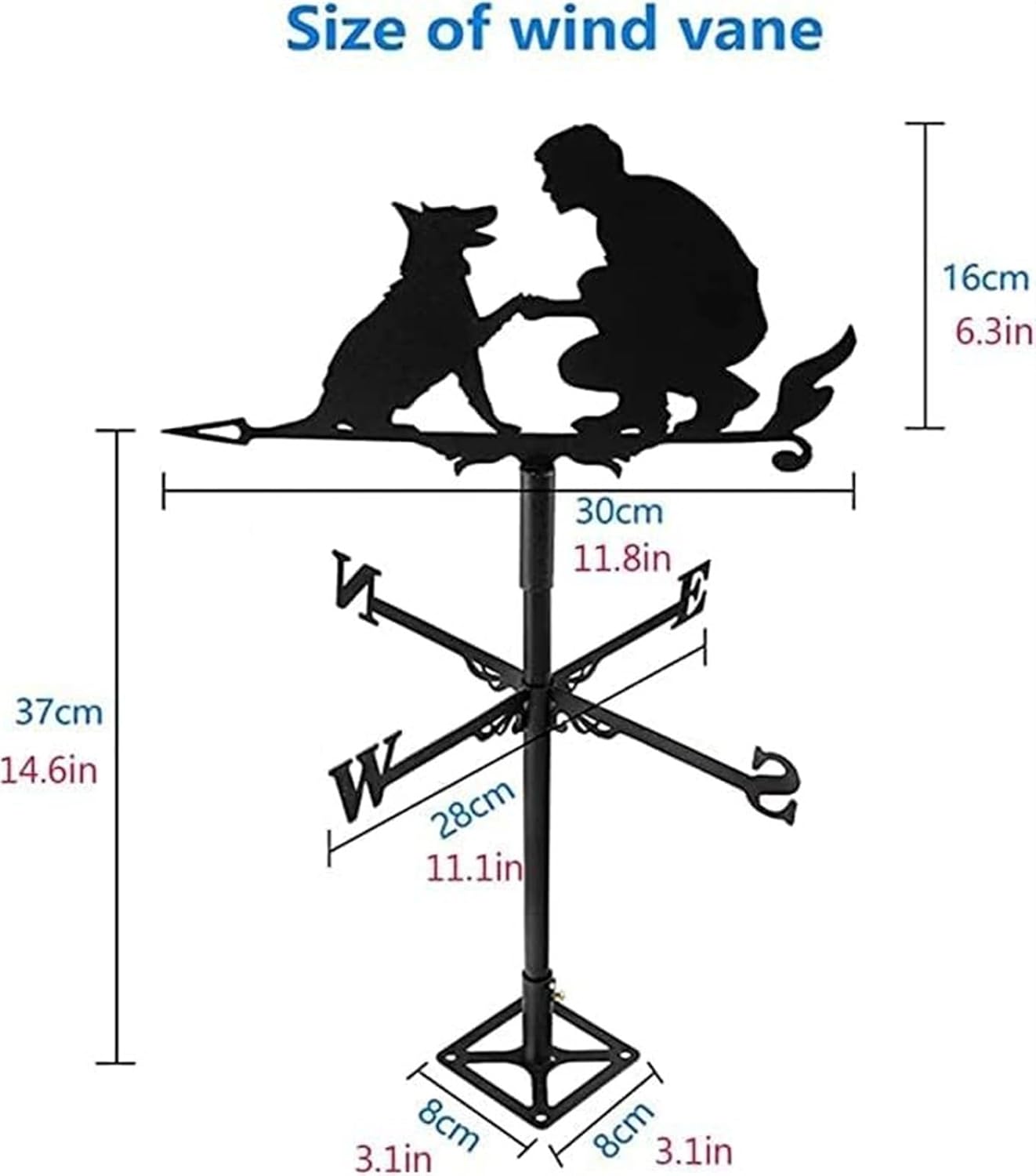 Weathervane Weather Vane Metal Weathervane Wind Direction Indicator Scene Garden Weathervane Rustproof Coating Corrosion Resistant