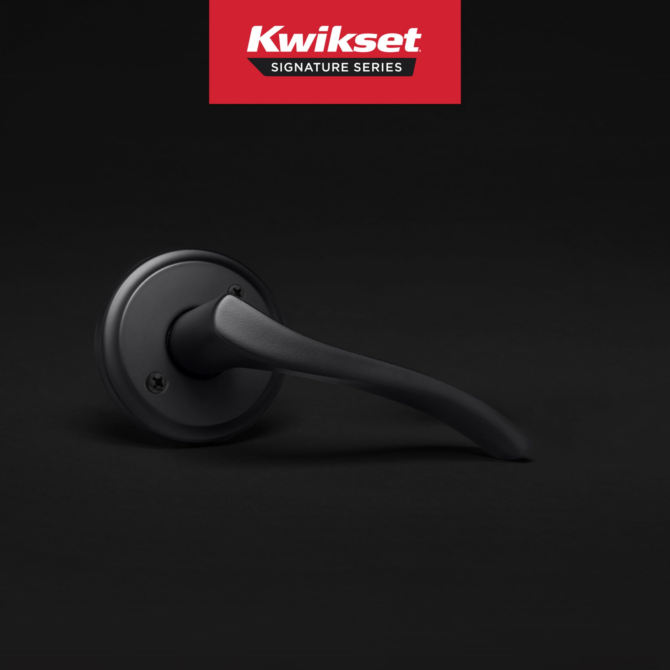 Kwikset Sedona manekin klamka do drzwi, jednostronna dźwignia do szafy, francuskie podwójne drzwi i spiżarnia, matowa, czarna, nieobracająca się praworęczna, wewnętrzna dźwignia wciskania/ciągnięcia,