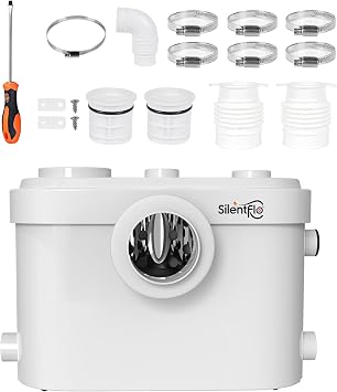 800W Macerator Pump, Advanced Grinding Upflush System, Macerating Toilet Sewerage Pump for Basement, Sink, Toilet, Laundry, Kitchen