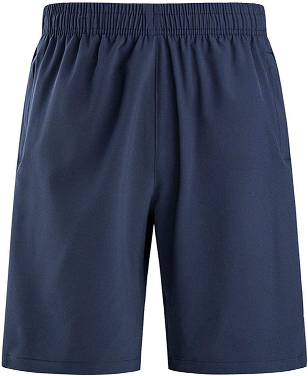 Men's Running Workout Training Shorts Quick Dry Lightweight Athletic Shorts with Zipper Pockets