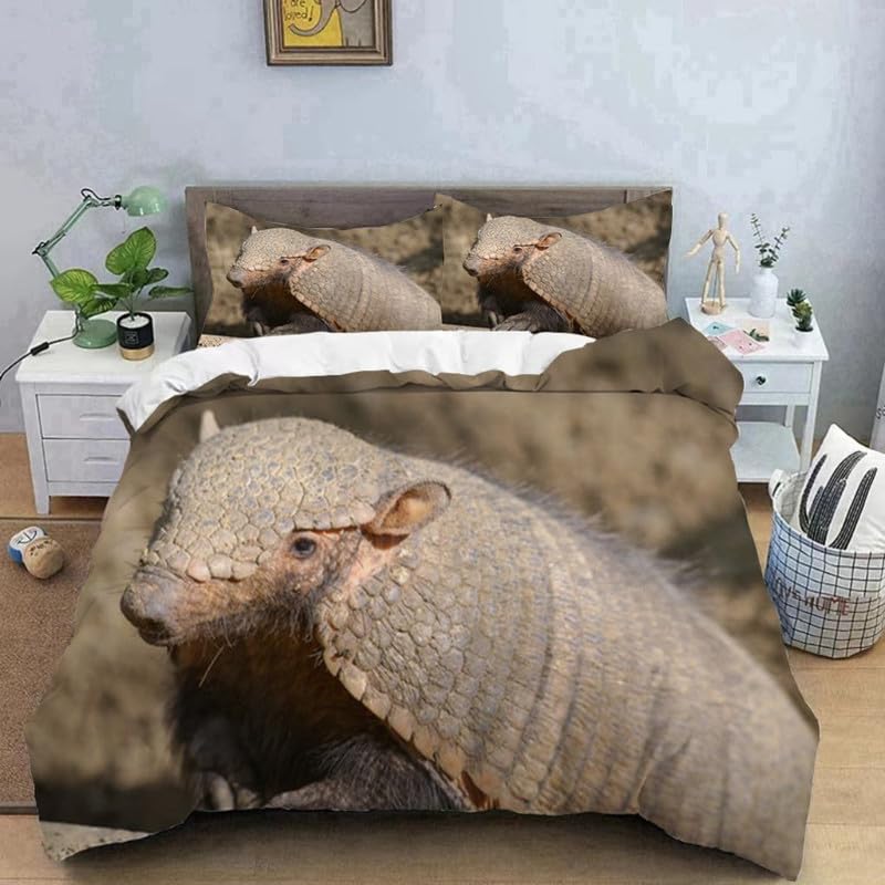Funda nórdica de animales armadillo en 3D como regalo personalizado