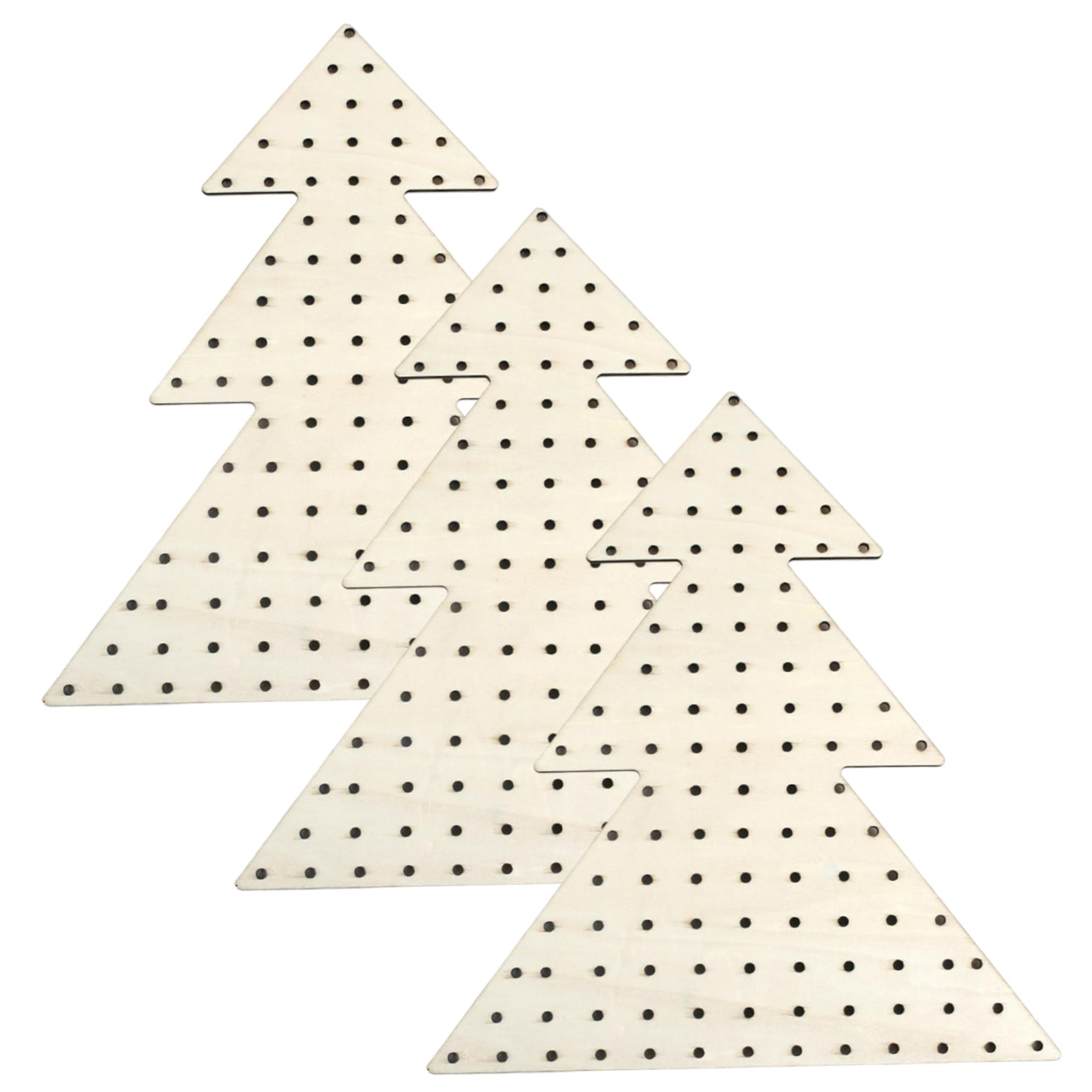 Wreath Boards with Holes 3Pcs Unfinished Wooden Xmas Tree Shape Wreath Frame 11.8x7.9" Decorative DIY Hanging Floral Hoop for Halloween, Christmas Base Forms for Crafts Christmas