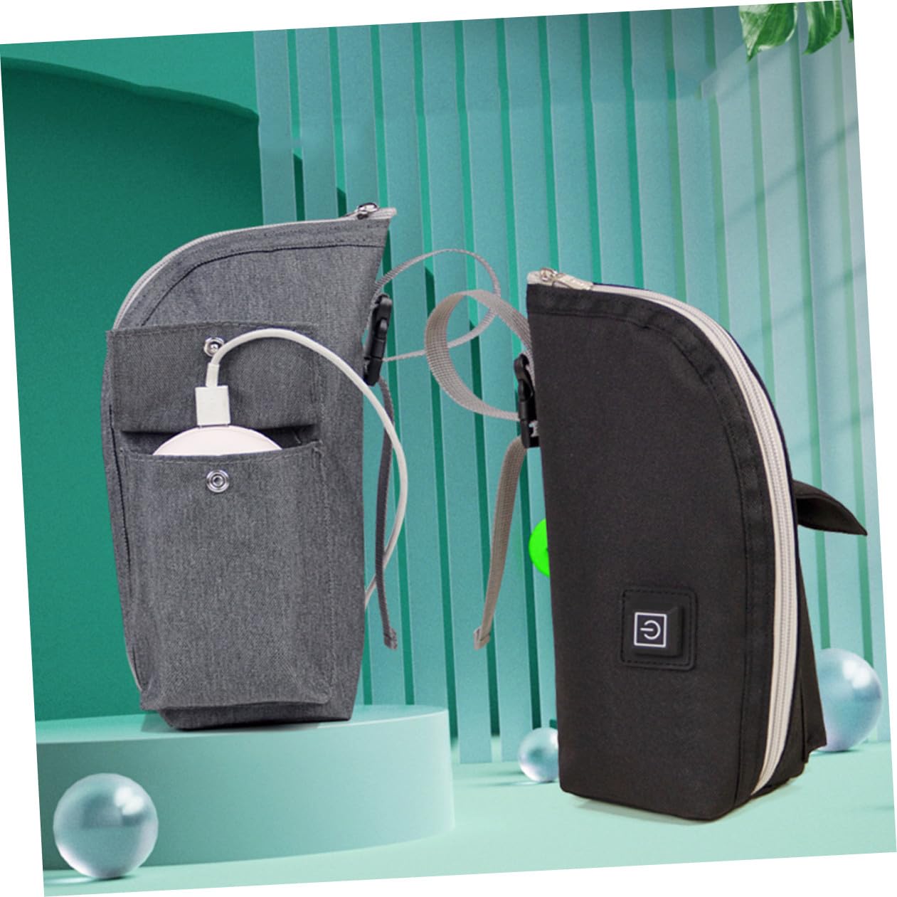 Scalda Biberon Auto Portatile, Borsa Termica Oxford Zip | Viaggio e Nursery, Pratica per Latte in Polvere, Aiuta a Prevenire Scivolamenti e Cadute