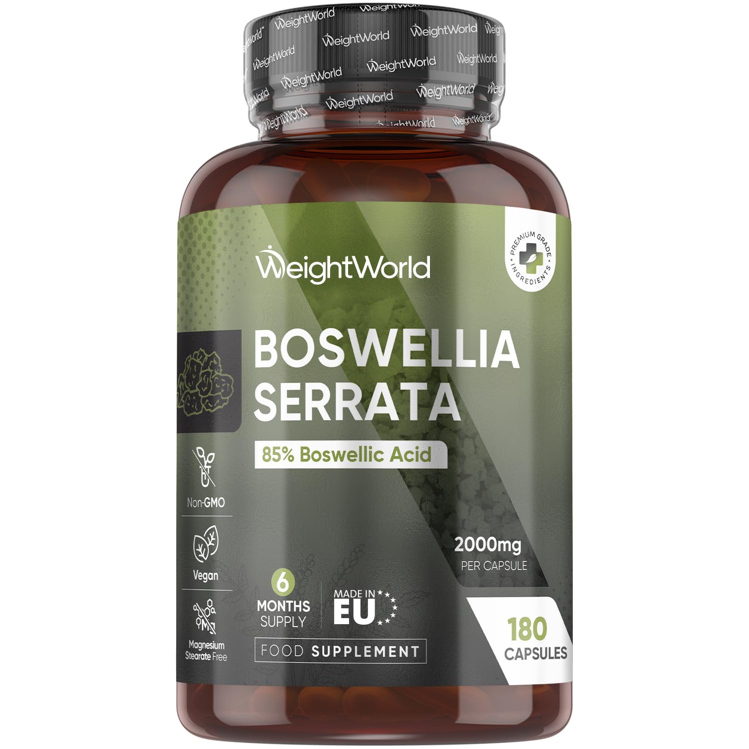 Boswellia Serrata Extract - 85% Boswellic Acid - 2000mg - 180 Capsules