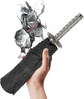 侍・忍者傘 雨傘 メンズ 折りたたみ傘【8本骨・ 武士刀柄・ 撥水加工 】 傘 折り畳み傘 日傘 uvカット 100 遮光 戦国傘 サムライ 刀傘 自動開閉傘 晴雨兼用傘 高密度生地 耐風 梅雨対策 台風対応 豪雨対応 男女兼用