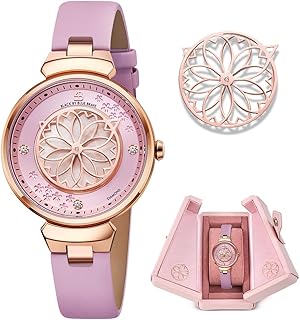 BLACK BY BLUE BRAVE Women Watches Cherry Blossom Women's Watch Mother of Pearl Dial Ladies Watch with Leather Strap Sakura Petal Shape Cherry Blossom Watches for Women Sapphire Crystal Glass for Durability and Clarity