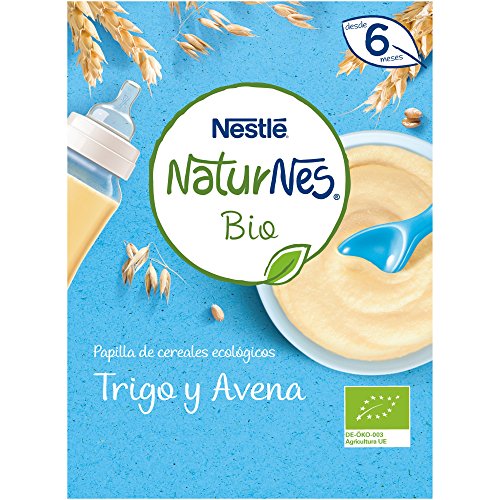 Nestlé Naturnes Bio - Papilla de cereales Trigo y Avena - Alimento Para bebés - 6x240g