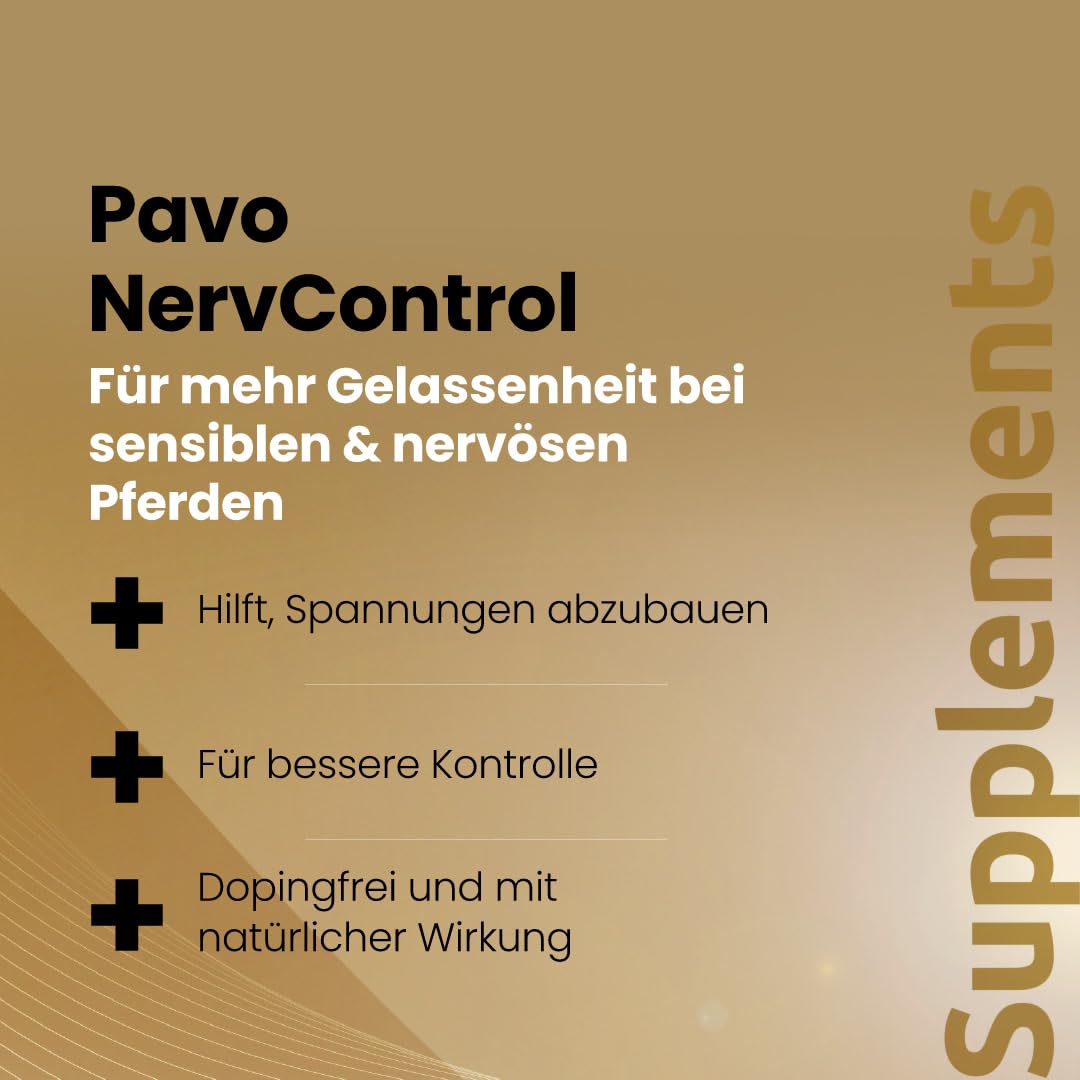 Pavo NervControl 3 kg | Natürlicher Beruhiger für Pferde | Für Sensible & nervöse Pferde | Unterstützt mentale & körperliche Entspannung | Fördert gesunde Nervenfunktion