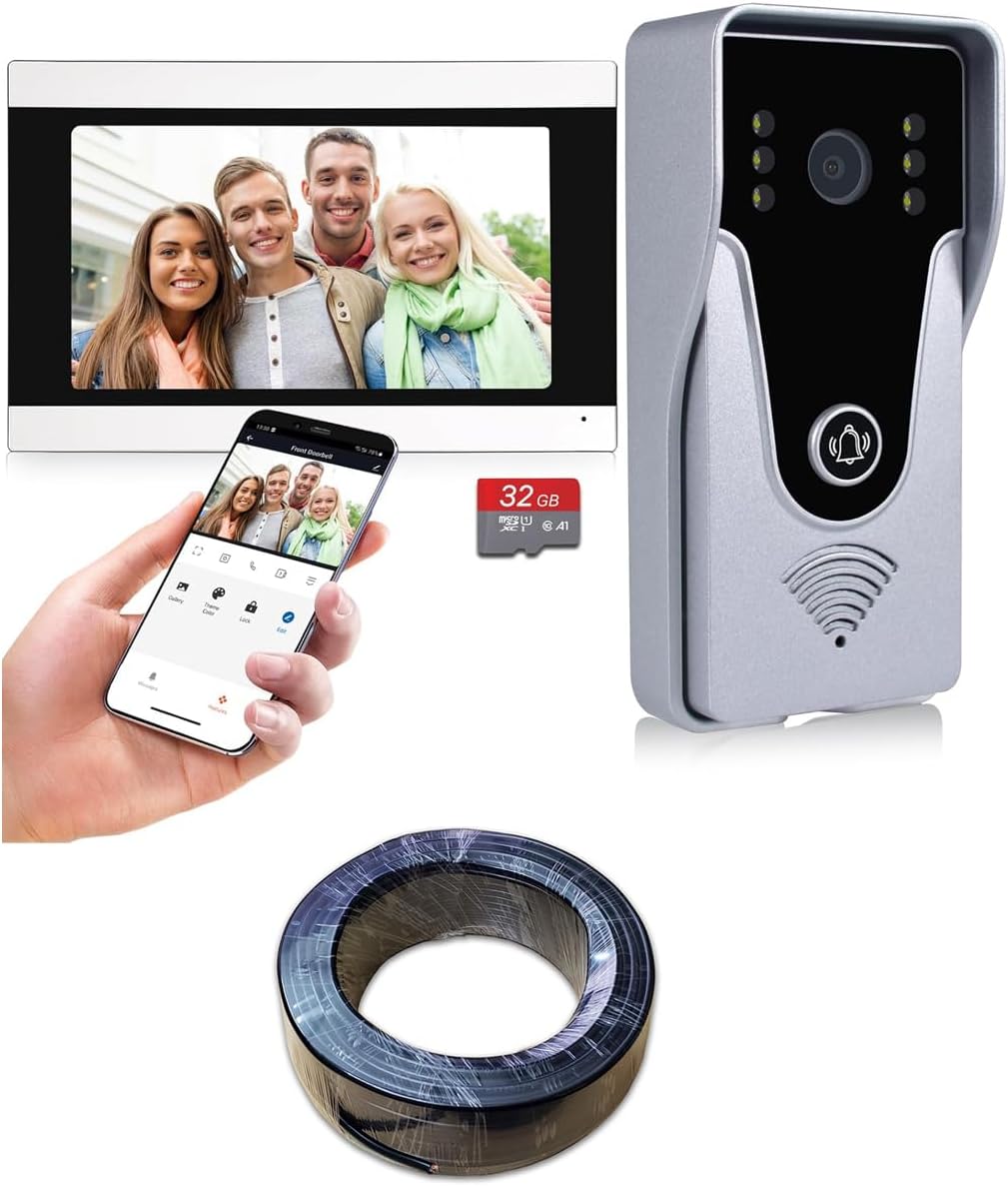 WiFi Video Intercom System + 150FT RVV 4 Wire/Cable Bundles