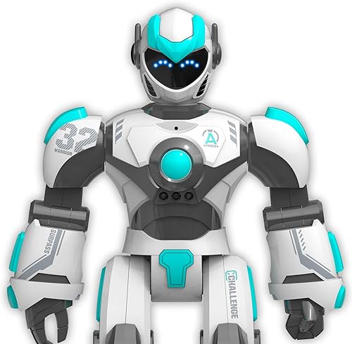 STEMTRON Robot de juguete para niños, robot programable de control remoto con detección de gestos, control de voz y cara LED, 15 34 pulgadas