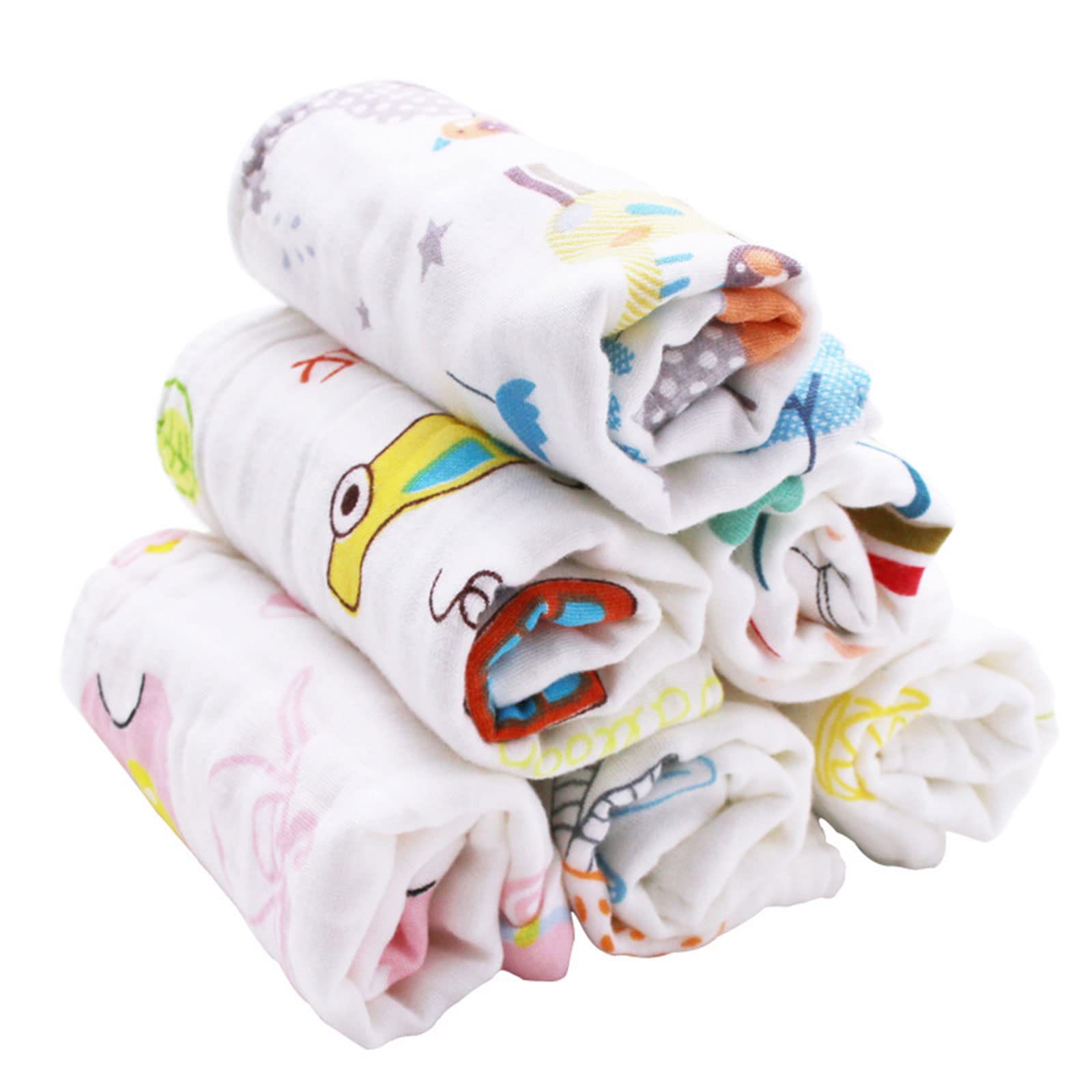 Zichenxr Random Color Baby Handkerchief Small Towel Handkerchief Square Pocket Hanky Six-Layer Cotton Baby Saliva Towel Hankies For Babies Infants