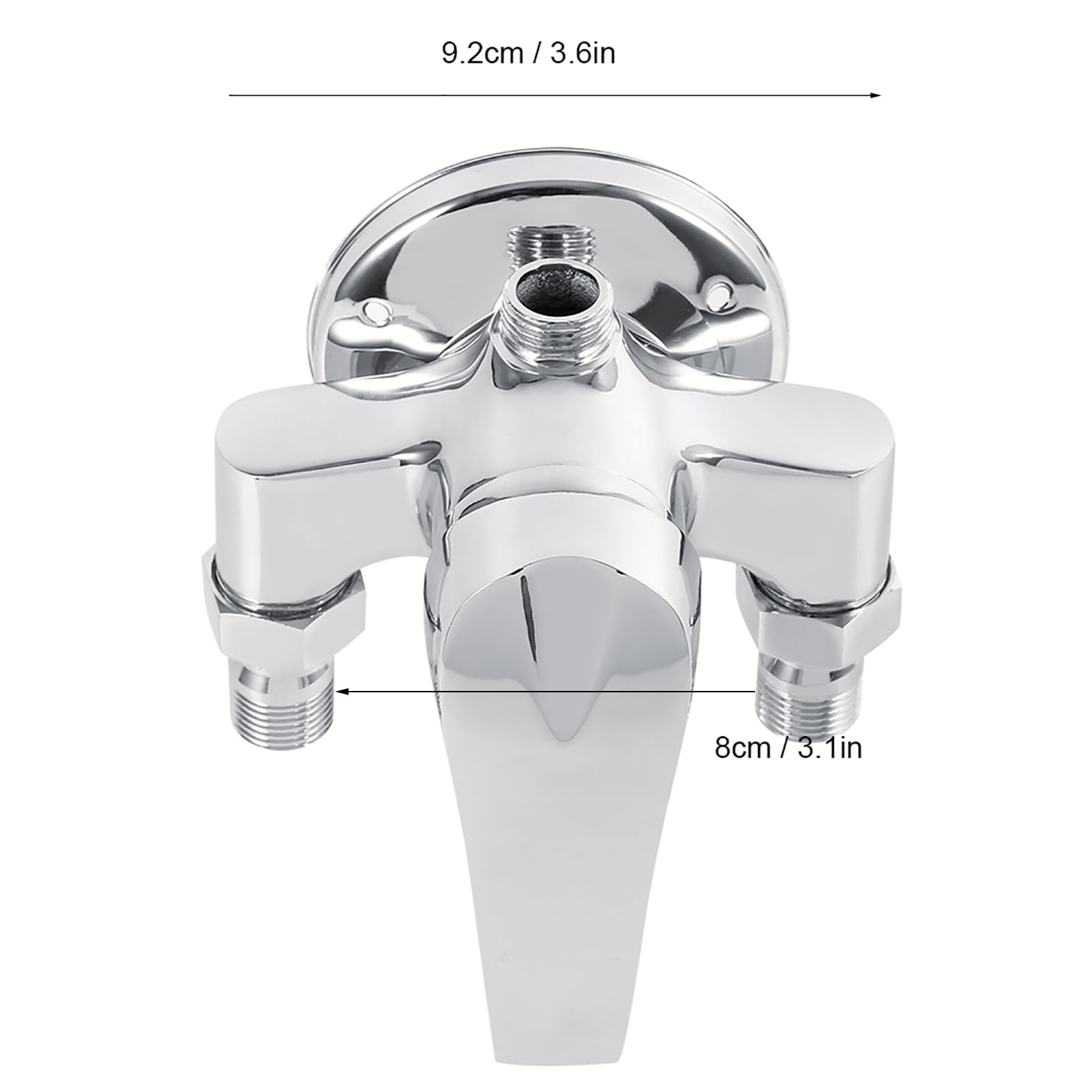 Válvula de control de mezcla de mezcla de agua fría y caliente con rosca macho G1/2, válvula de ducha de baño de plástico de cobre con superficie lisa, para uso en lavabo y ducha