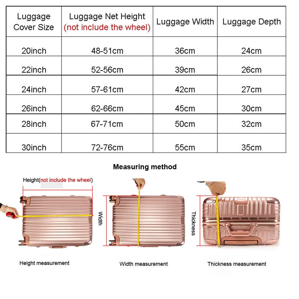 MosaiRudo Klare PVC wasserdichte Koffer-Abdeckungen Gepäckabdeckung mit Luggage Tag Protectors Transparenter Reisegepäckschutz für Radkoffer Suitcase Luggage Cover