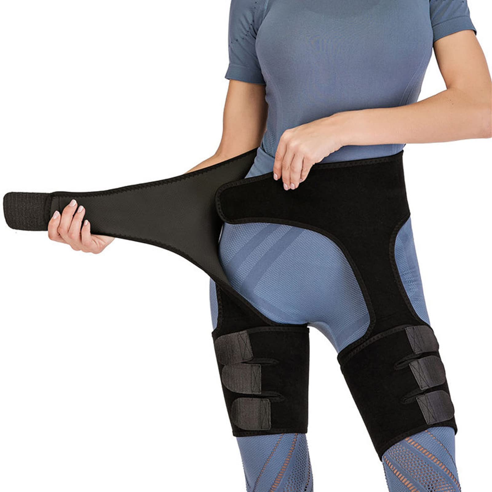 MBROS Soporte de Cadera Brace Sport Muslo Compresión Brace para articulaciones de Cadera Artritis Wrap Brace Protector Cinturón inguinal Muslo Equipo de protección Estabilidad Antideslizante Ayuda