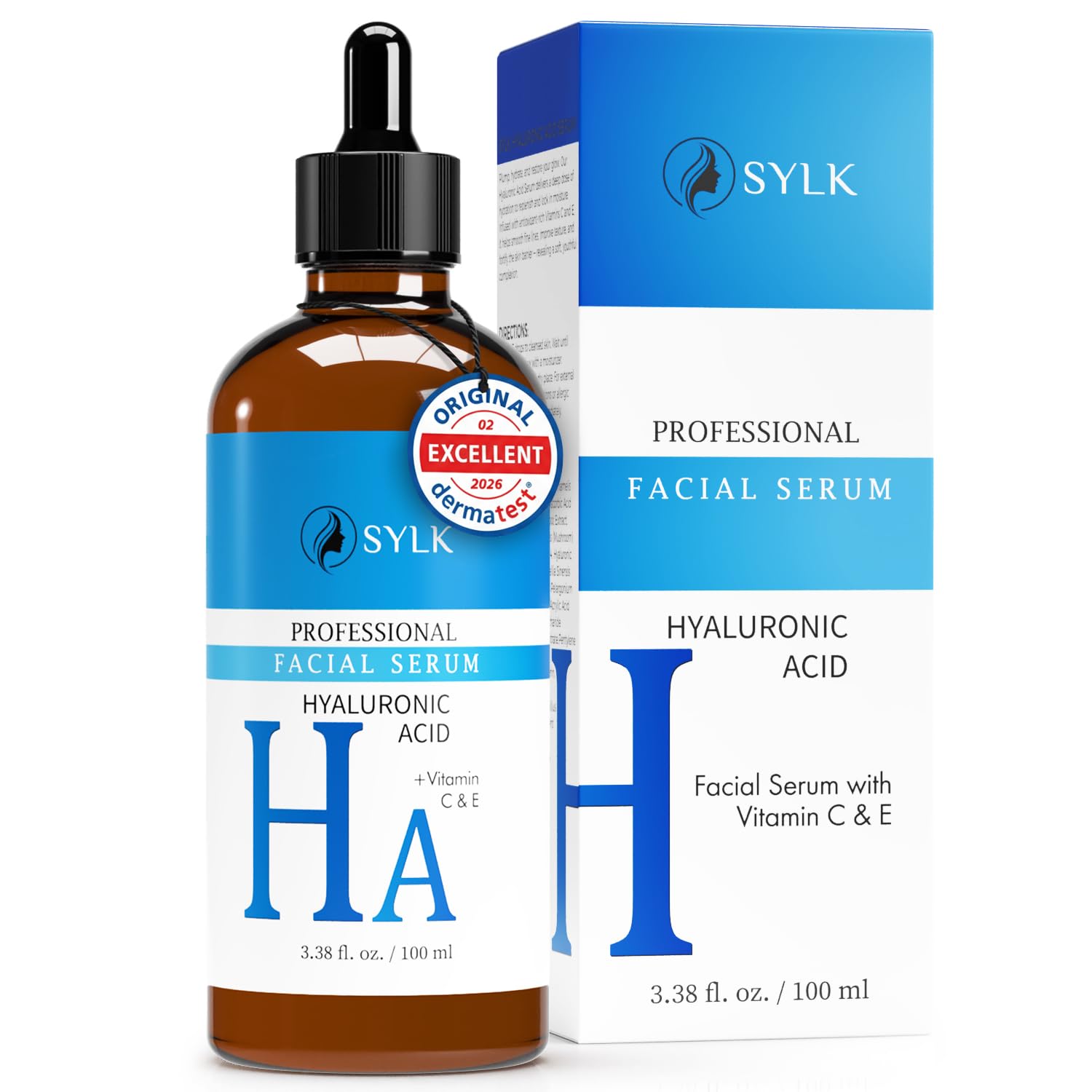 Acide Hyaluronique Sérum Visage pour Microneedling + Vitamine C & E | Soin Visage et Contour des Yeux | Anti Cerne, Anti Ride, Anti Tache & Anti Age | 100 ml