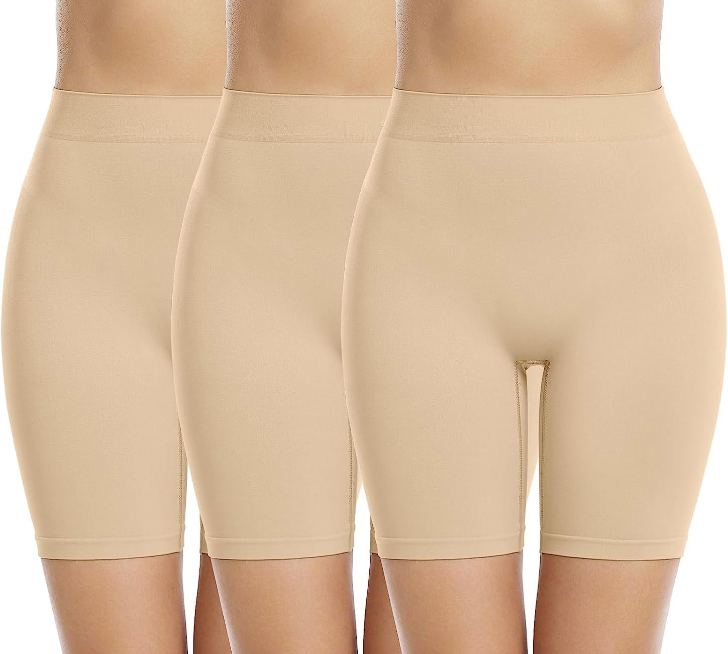 Memoryee 3 Pezzi Pantaloncini Sottogonna Donna Anti Sfregamento Elastiche Vita Alta Senza Boxer Shorts Leggings per Yoga e Ciclista