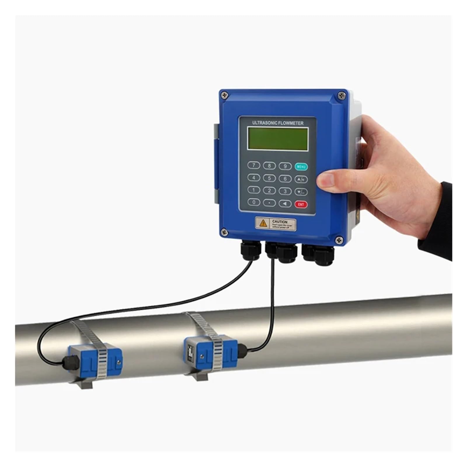 Medición de Alta precisión Medidor De Flujo Ultrasónico Digital, Medidor De Flujo De Agua Fijo Separado Industrial, Sensor JUF-2000B