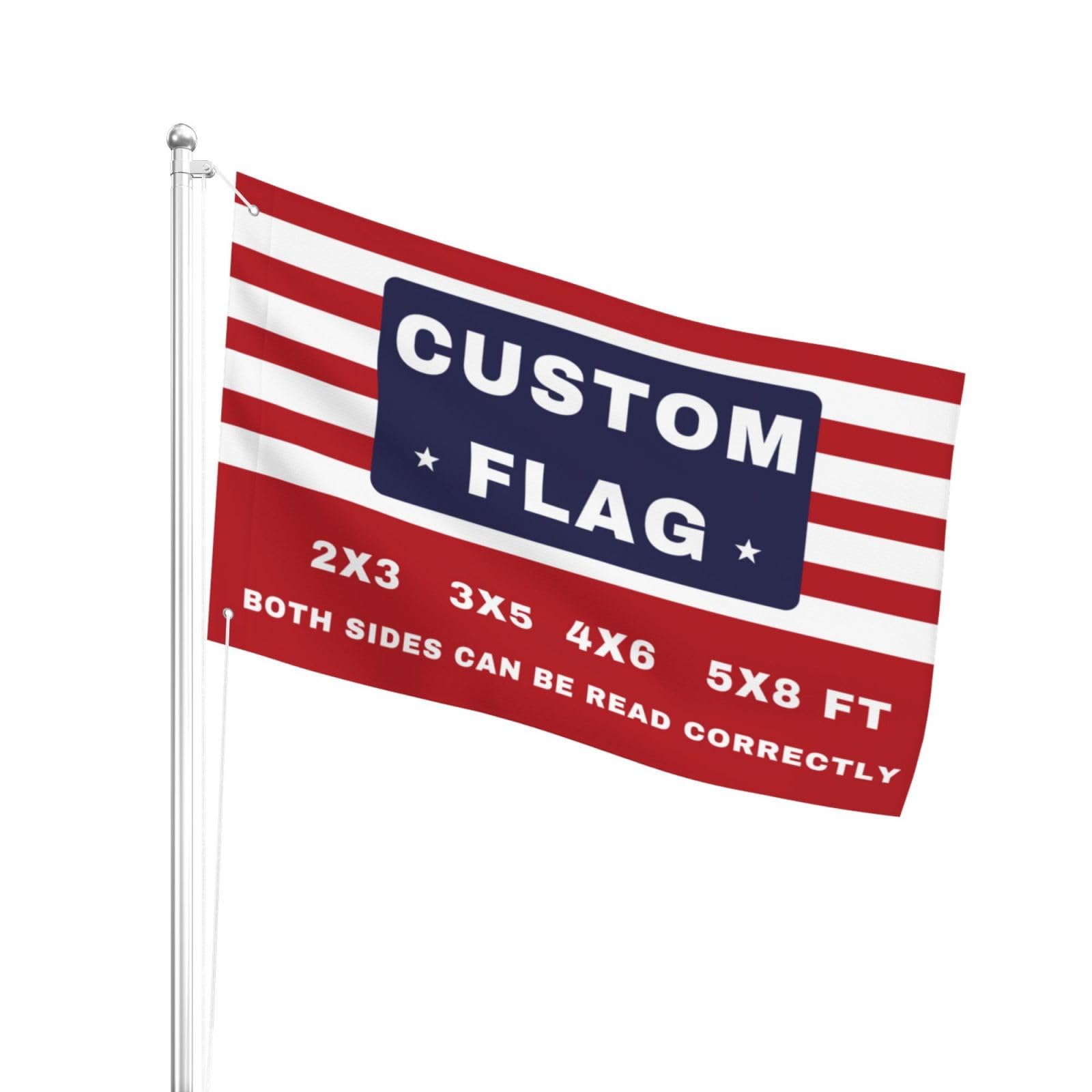 Custom Flag 2x3 FT Double Sided Outdoor, 3-Layer Fabric, Make Your Own Flags with Picture Text Logo, Personalised Garden Flag for Business Holiday Home Decoration
