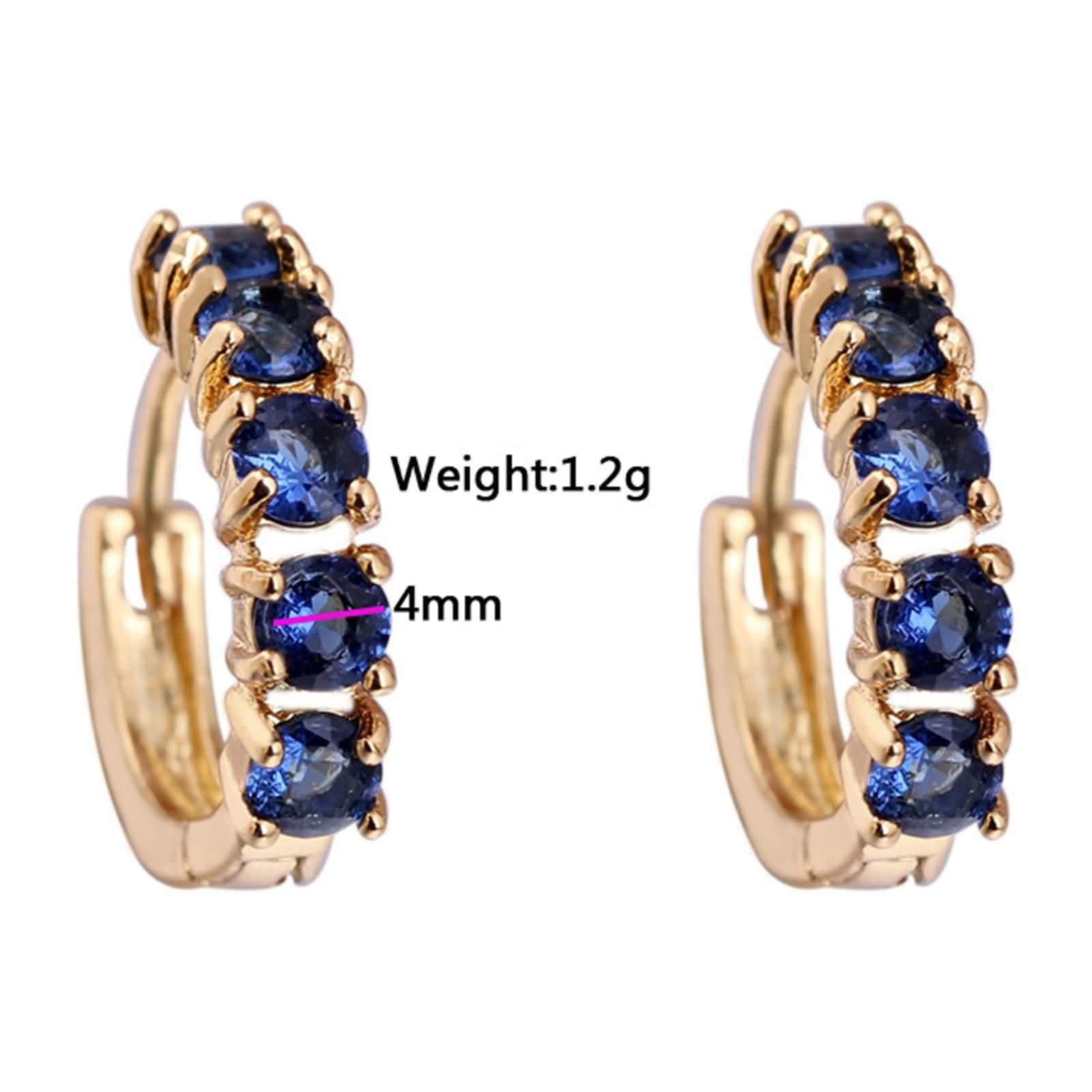 Pendientes de aro para mujer, oro 750, elegantes pendientes para mujer, círculo con moissanita, zafiro creado, para boda, oro amarillo