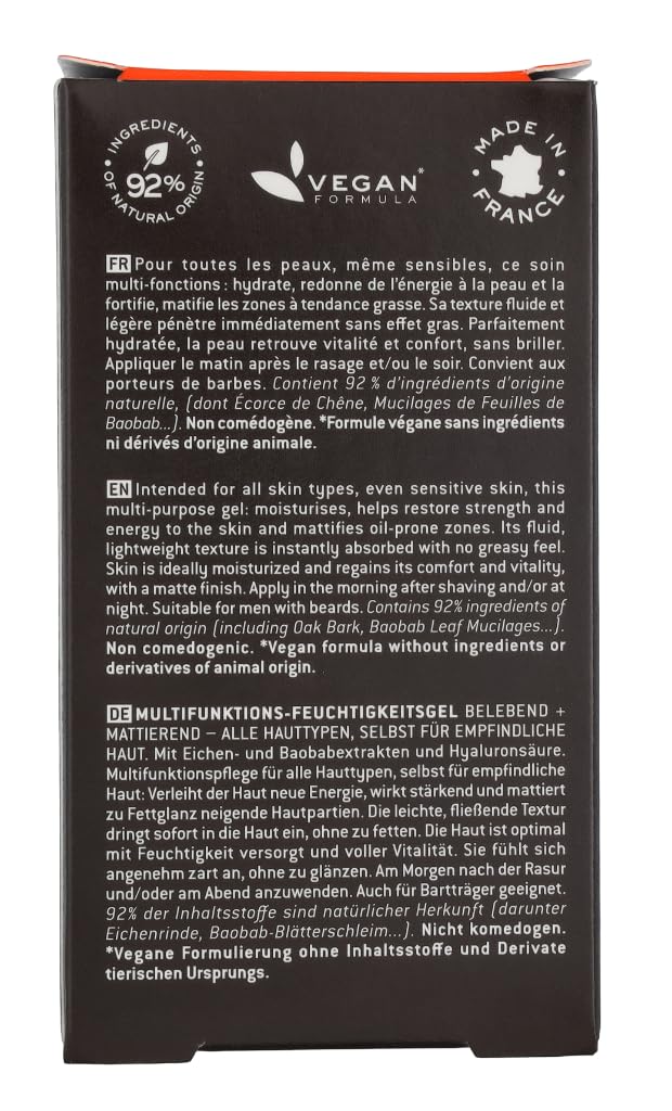 NUXE MEN 50 ml gel viso uomo trattamento idratante energizzante opacizzante