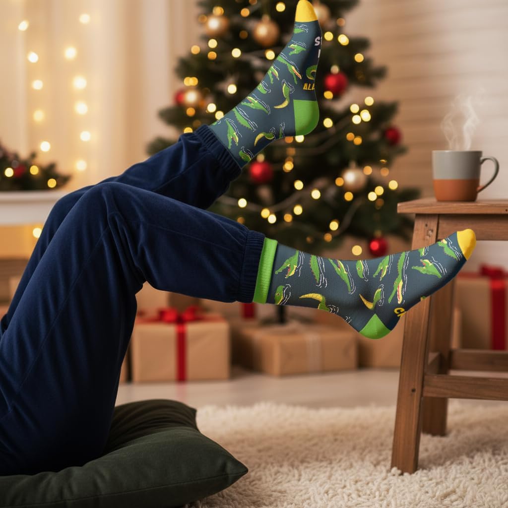 Sloth Capybara Llama Duck Flamingo Goat Frog Cow Penguin Bee Dinosaur Alligator Shark Horse, Animals Christmas Socks