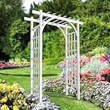 VINGLI Garden Arbor, PVC Wedding Arch for Ceremony Party, Garden Trellis for Climbing Plants Outdoor, Arch Backdrop Stand for Garden, Backyard, Lawn, Wedding