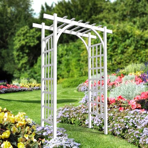 VINGLI Garden Arbor, PVC Wedding Arch for Ceremony Party, Garden
