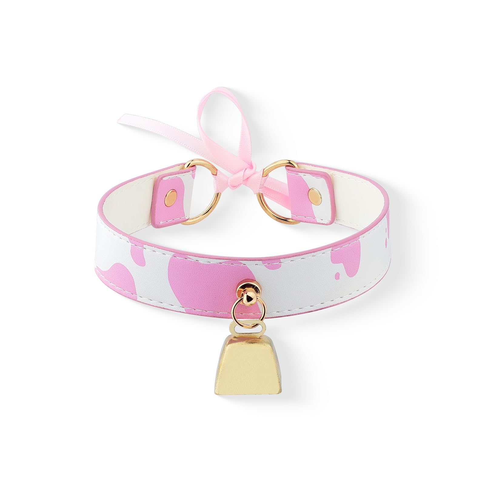 paloli Basic Cow Print Bell Collar Choker Necklace for women