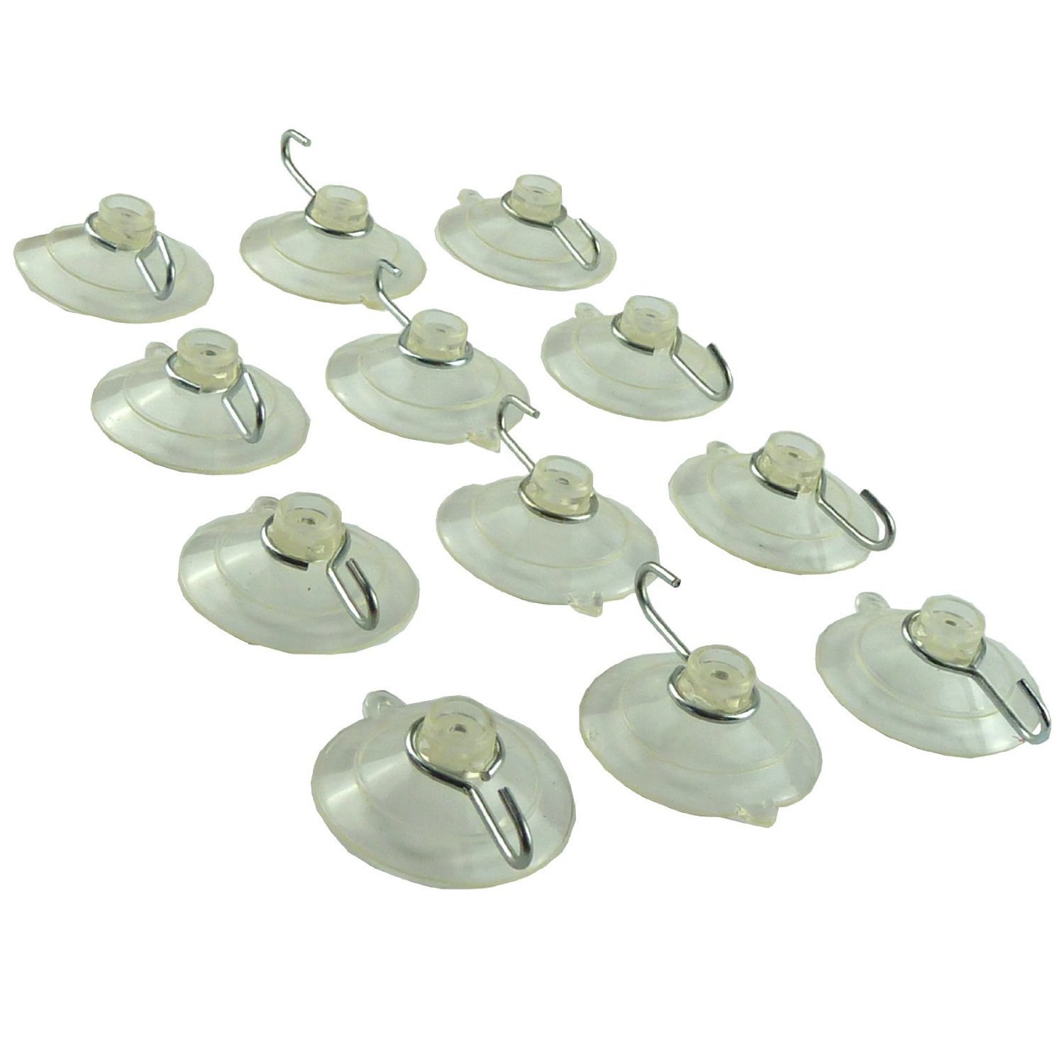Toyland Suction Hooks - Clear Hooks to Stick On Multiple Surfaces (Pack of 12)