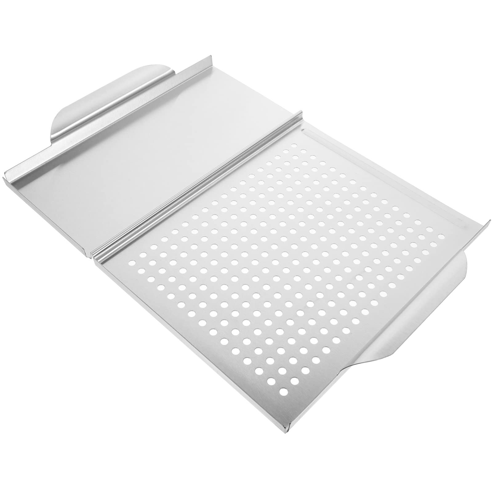 Yardwe Grill Tray Handle Stainless Steel Barbecue Plate Baking Plate Grilled Fish Pan Bbq Accessories