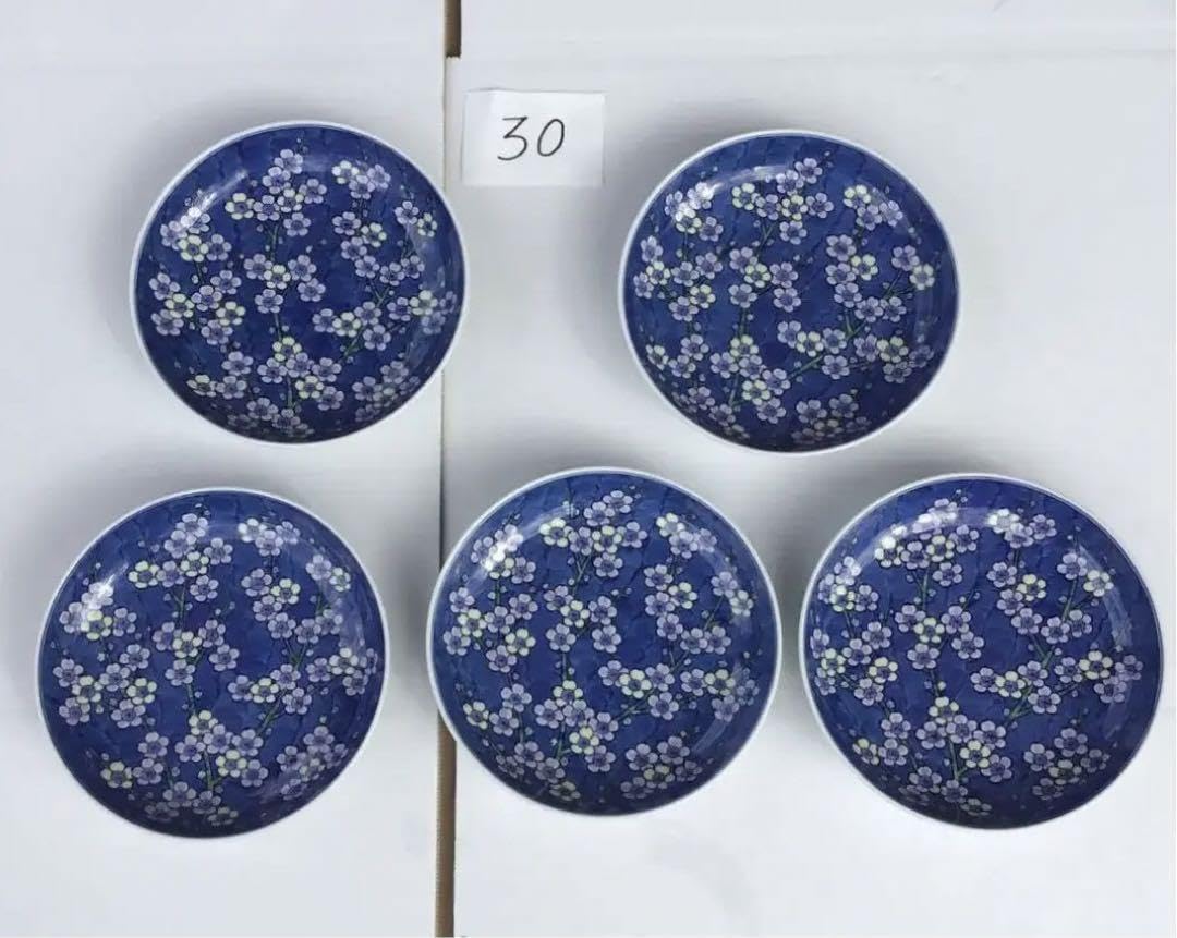 有田焼 源右衛門 染付梅地紋 皿　5枚組 Amazon | 30. 有田焼 源右衛門窯 染錦枝梅 皿5客揃 | ノーブランド品