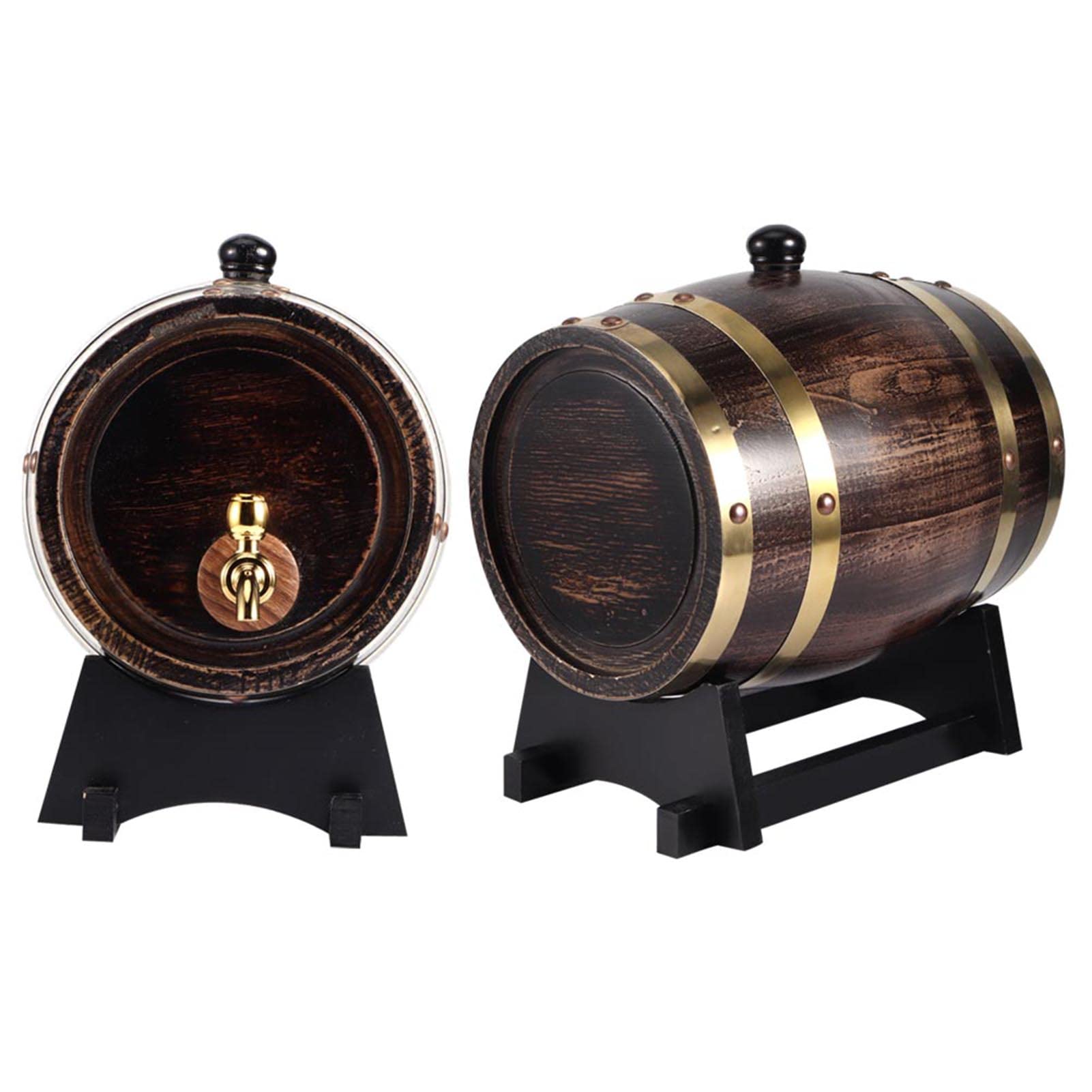 Barril de vino negro rayado, Barril de coñac, 3L Bebidas para Cafetería Casera, Vino