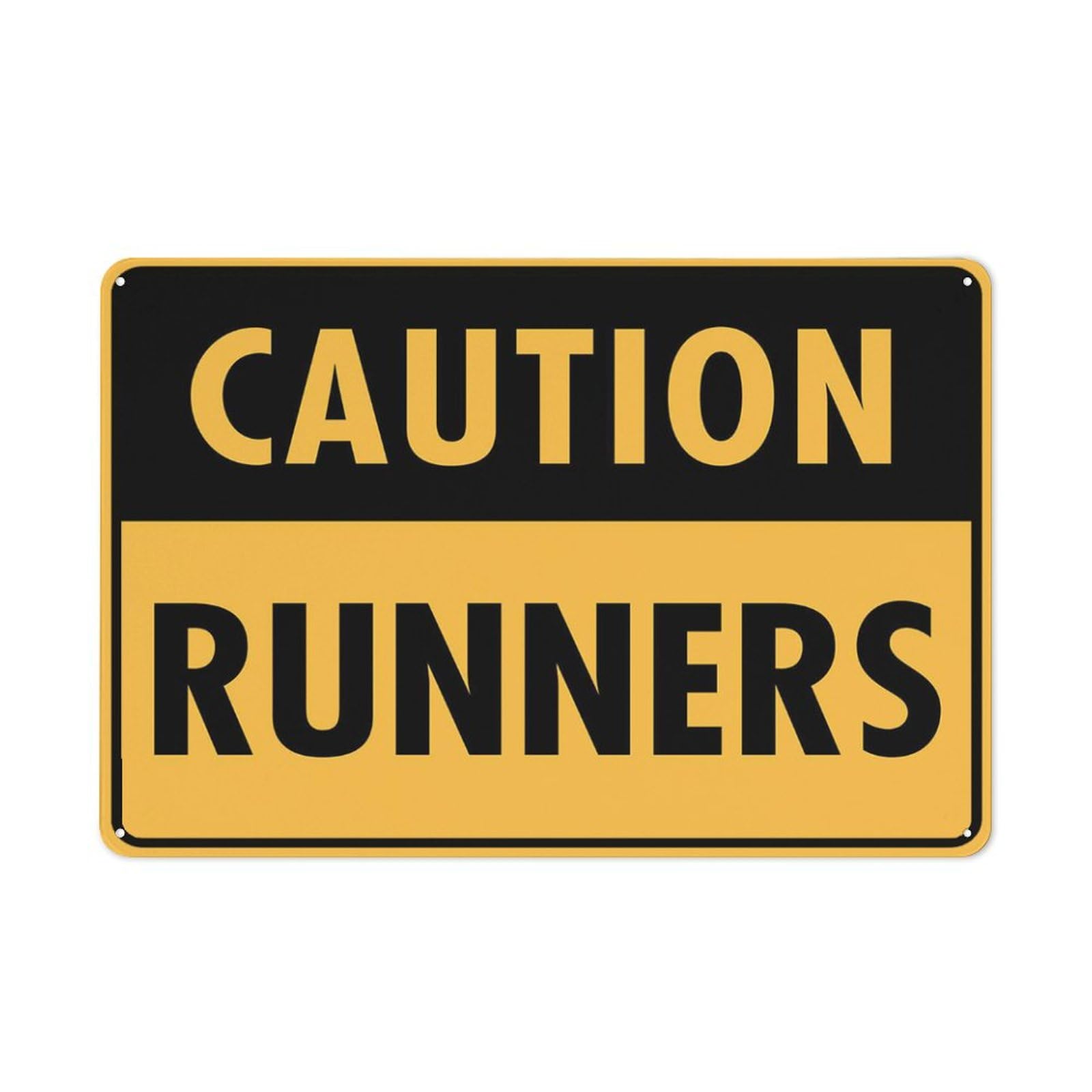 Caution Runners Sign 12X8 Inch Aluminum Uv Ink Printed For House And Business