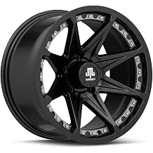 Mammoth Type 88 17x9 Matte Black Wheel Compatible with 2018-2024 Gladiator JT Model | Aggressive 8-Spoke OFF-Road Styling 17 Inch Rims | Aluminium Steel Matte Finish Wheel Rim
