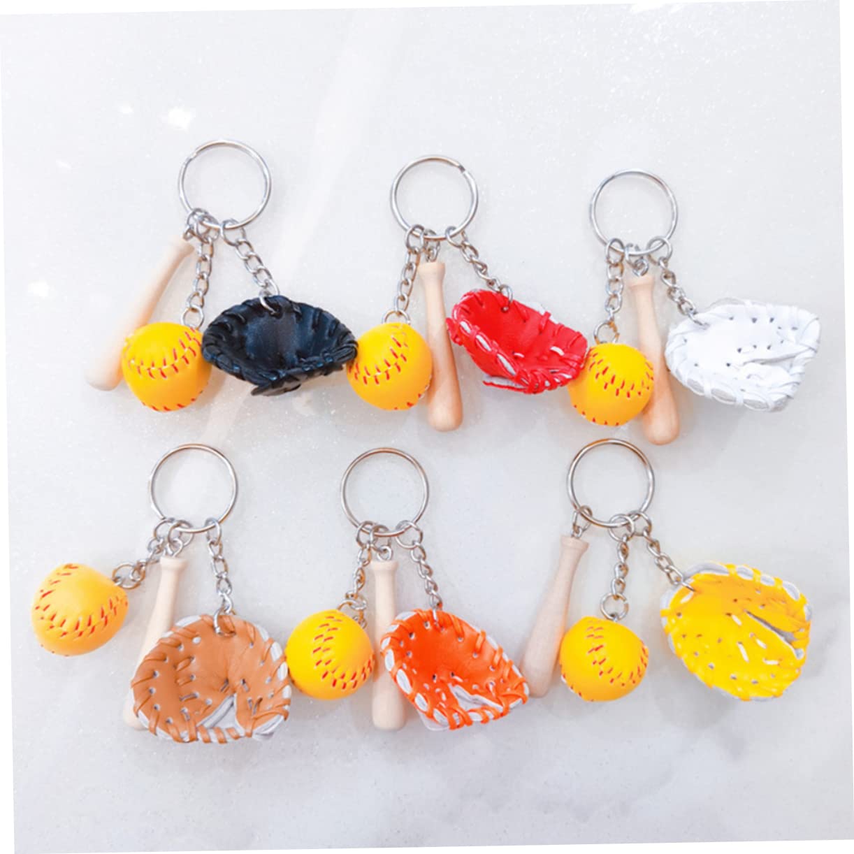 minkissy Decorazione Sospesa Da Baseball Portachiavi Da Baseball Portachiavi in ​​stile Sportivo Etichetta Della Borsa Da Baseball Sports Heyring Di Legno