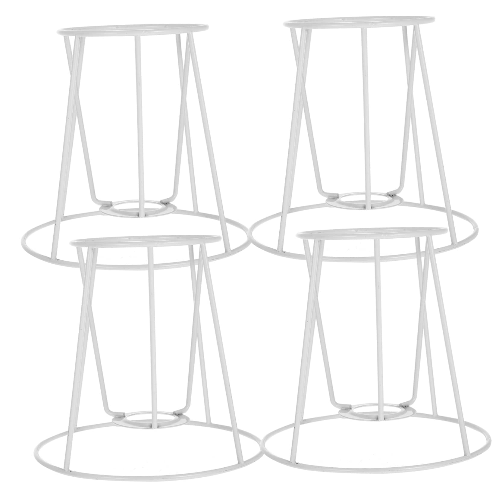 Estante Cónico Para Pantallas De Lámparas E14, Marco De Hierro Blanco, Soporte Durable Para Lámparas De Mesa Diy, Paquete De 4 Unidades, Uso Hogar y Oficina