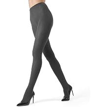 MeMoi - Sweater Rib Tights, Med Gray Heather, Small / Medium